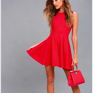 Lulu’s Gal About Town red skater dress, small